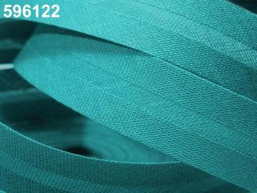Schrägband Baumwolle Breite 20 mm gefalzt - Blue Curacao